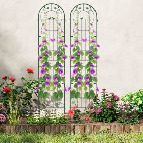 2 Pack 86.5 x 20 Inches Metal Garden Trellis for Climbing Plants (Color: Green, select: 2 Pack 86.5 x 20 Inches)